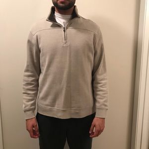 Tan Quarter Zip Sweatshirt